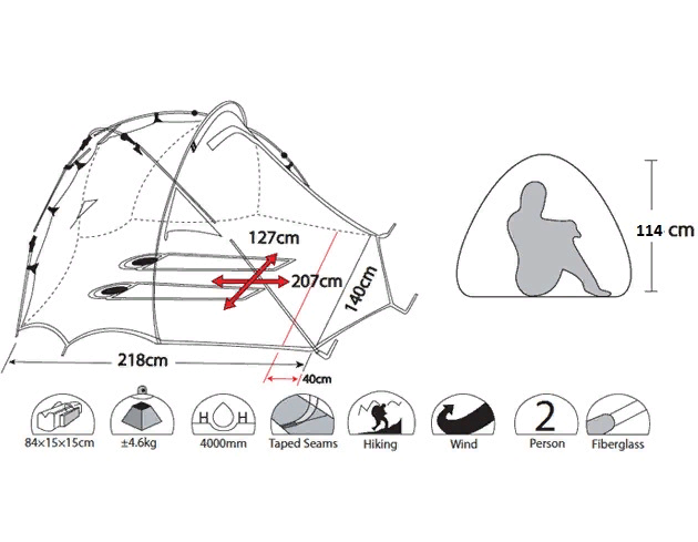 Палатка Envision 2 PRO, автоматическая, зеленый цвет
