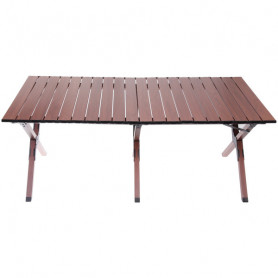 Стол кемпинговый складной, 114*59*43 см, цвет: орех, каркас алюминий