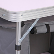 Стол кемпинговый складной 120*47*54-70 см, с 2-мя подвесными отделениями