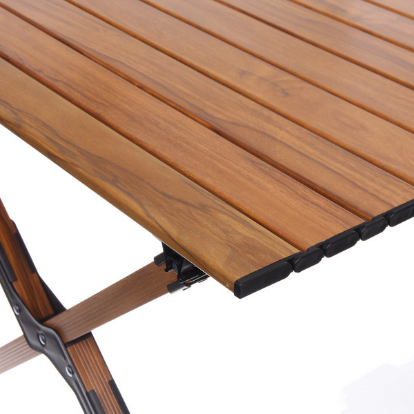 Стол кемпинговый складной 86*58*44 см, цвет: светлое дерево, каркас алюминий