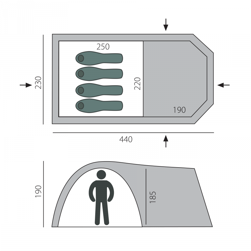 Палатка &amp;quot;Osprey 4&amp;quot; зеленая, Btrace