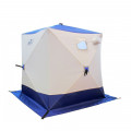 Палатка КУБ 4 (однослойная), 2,1x2,1 м, PU 1000, бело-синий