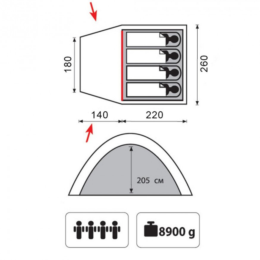 Палатка &amp;quot;Bell 4&amp;quot; v2, песочный цвет, Tramp